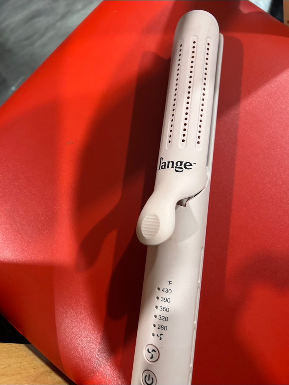 blush pink L'ange Le Duo 360° Airflow Styler, a versatile 2-in-1 tit